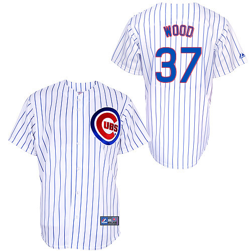 Travis Wood #37 Youth Baseball Jersey-Chicago Cubs Authentic Home White Cool Base MLB Jersey